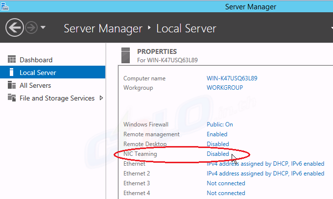 Windows 2012 Teaming